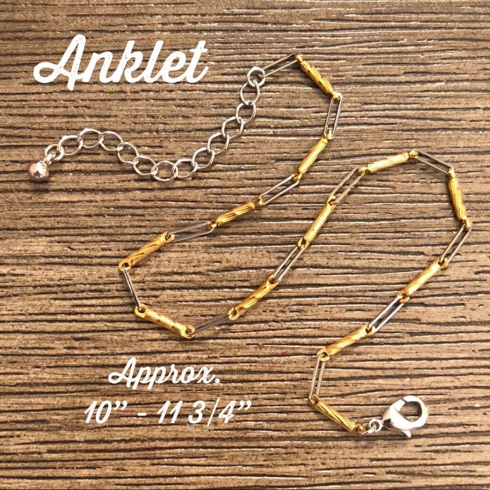 Goldtone & Silvertone Metal Link Anklet